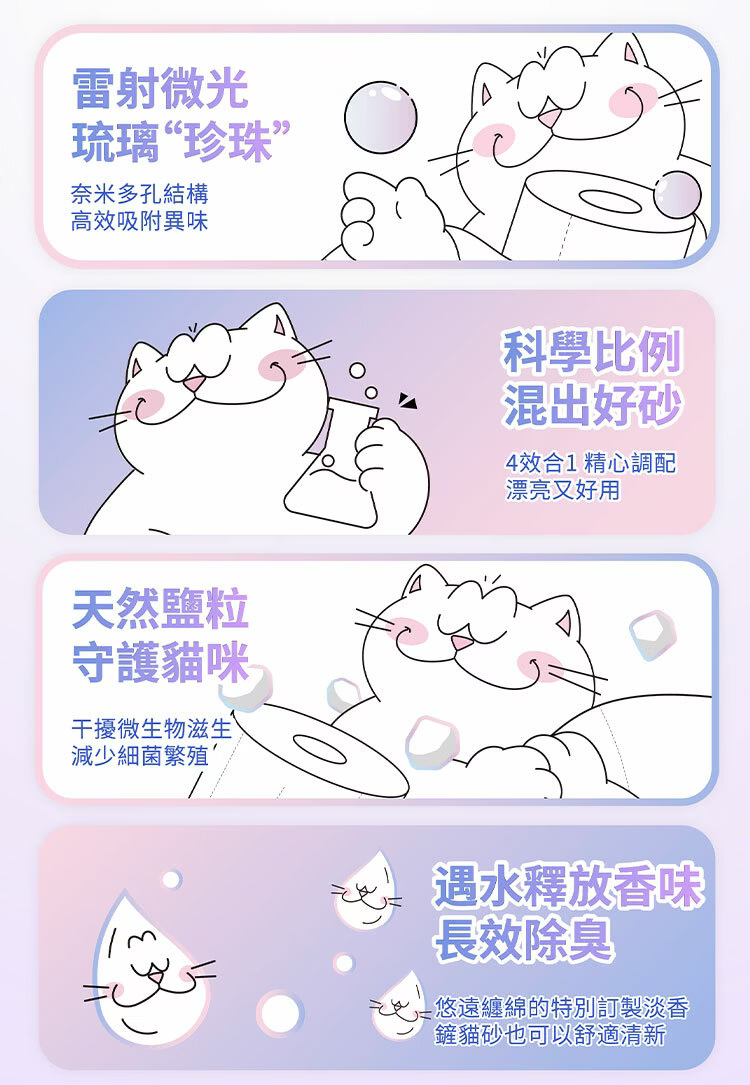 妮可露 無塵混合豆腐砂人魚琉璃限定版 清新海洋香 2