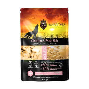 安柏希雅無殼鮮肉幼母犬糧-雞肉+鮮魚 - 100G