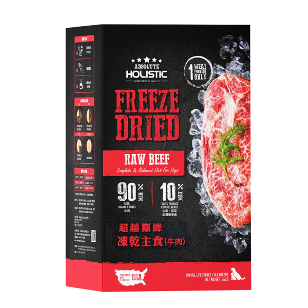 超越巔峰 凍乾主食 - 犬用凍乾主食-牛肉 - 360G