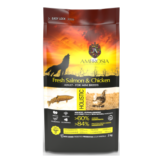 安柏希雅無殼鮮肉小型犬糧-鮭魚+雞肉 - 2KG