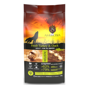 安柏希雅無殼鮮肉成犬糧-火雞肉+鴨肉 - 2KG