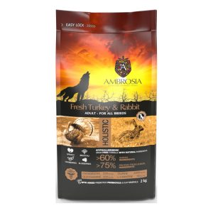 安柏希雅無殼鮮肉成犬糧-火雞肉+兔肉 - 2KG