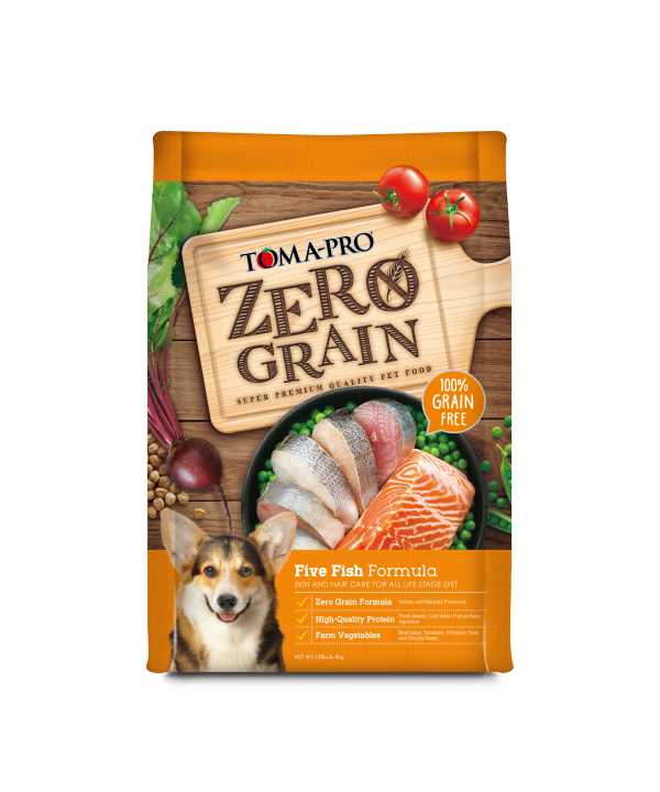 [優格0穀系列-0%零穀] 全年齡犬用-晶亮護毛配方 - 5種魚 - 2.5lb