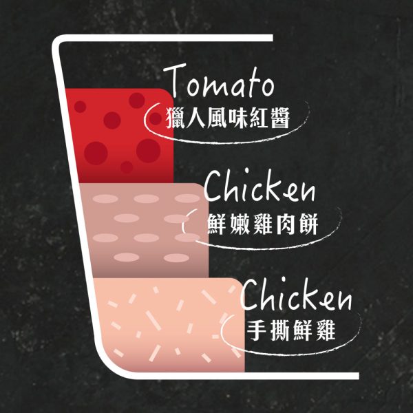 [特百滋] 開胃三層杯-犬用 - 獵人雞肉小排 - 80g