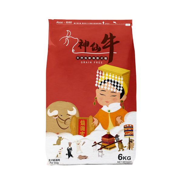 [狗主食飼料系列] 神仙牛-無穀低敏犬飼料 - 神仙牛 - 6kg
