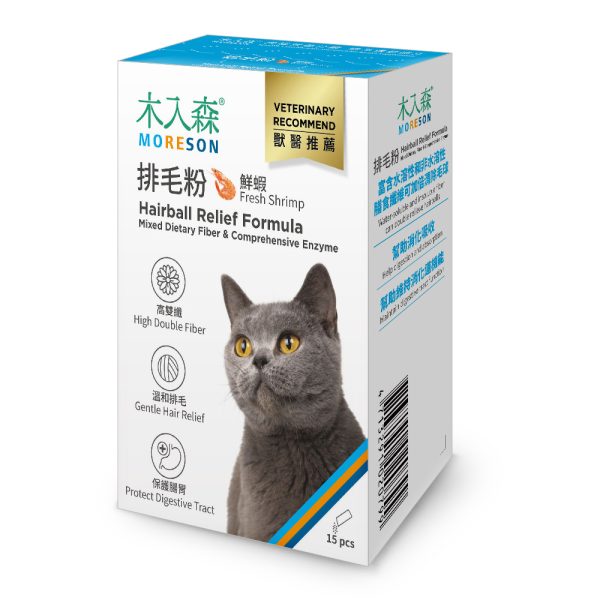 [木入森] 鮮蝦排毛粉 - 貓-鮮蝦 - 15包